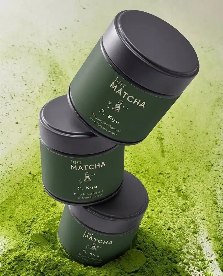 Premium matcha product stack campaign visual
