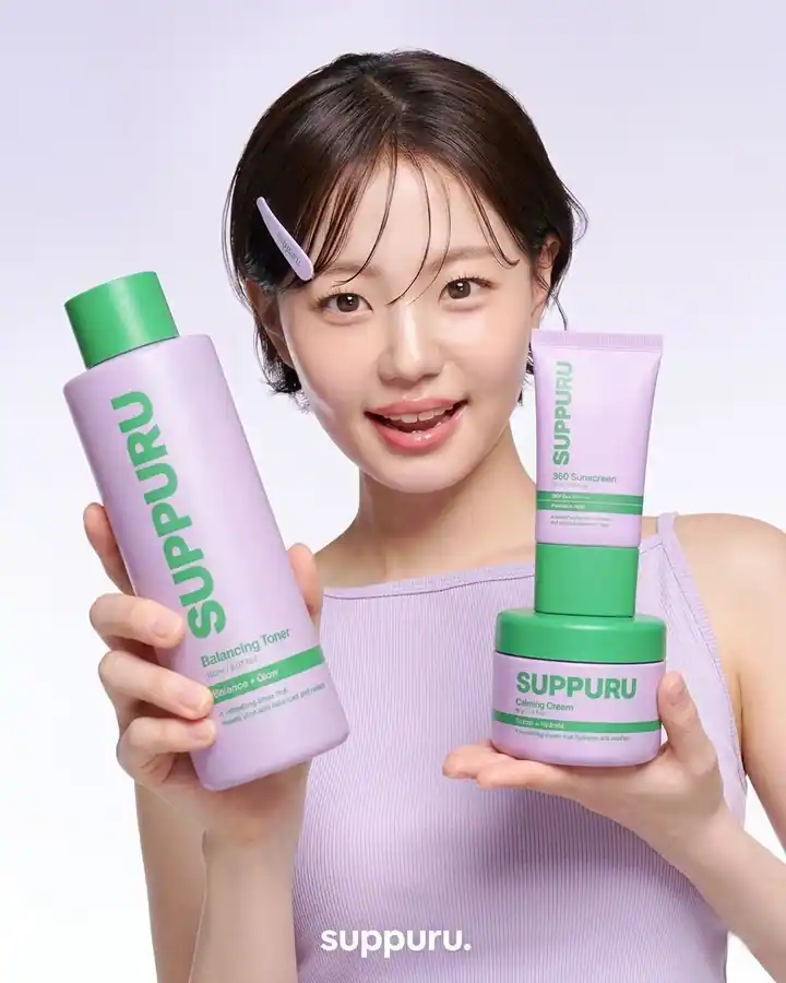 Skincare model-led product campaign visual